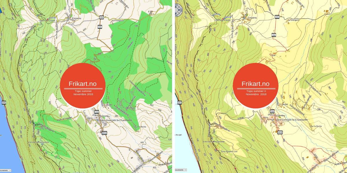 Carte Frikart.no topo summer